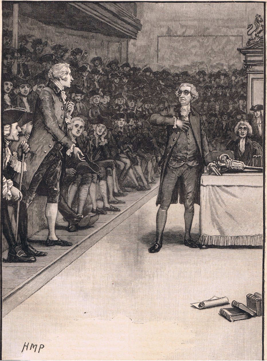 Scena alla Camera dei Comuni: rottura tra Burke e Fox AD 1791 da Henry Marriott Paget