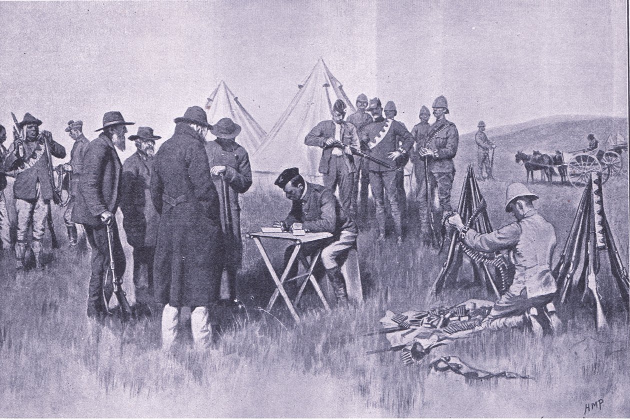 Giuramento di neutralità, illustrazione da After Pretoria: The Guerilla War, 1902 da Henry Marriott Paget