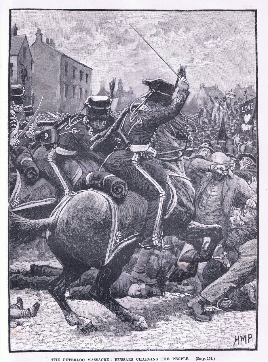 Il massacro di Peterloo: gli ussari che caricano la folla AD 1819 da Henry Marriott Paget