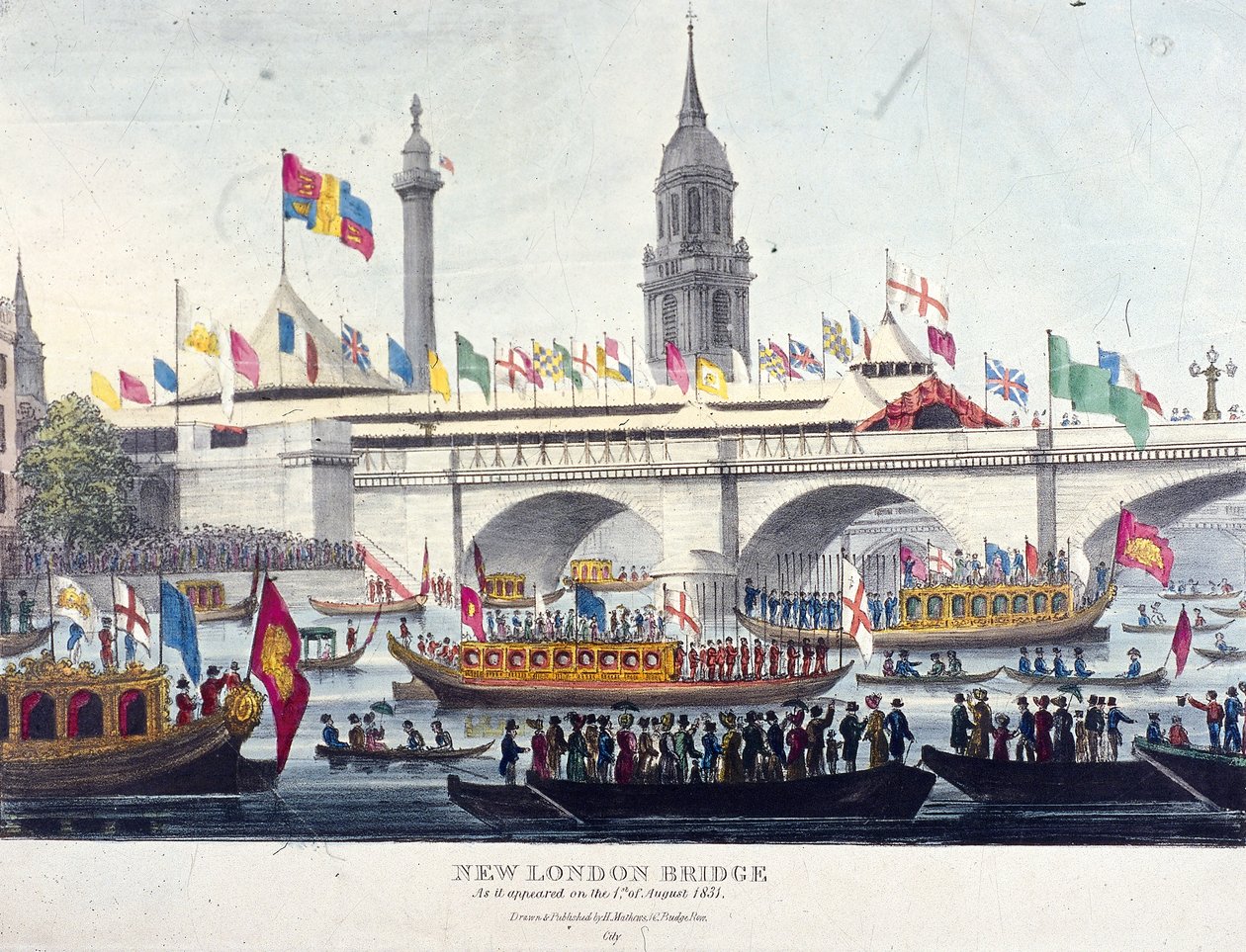 Ponte di Londra nuovo, Londra, 1831 da Henry Matthews