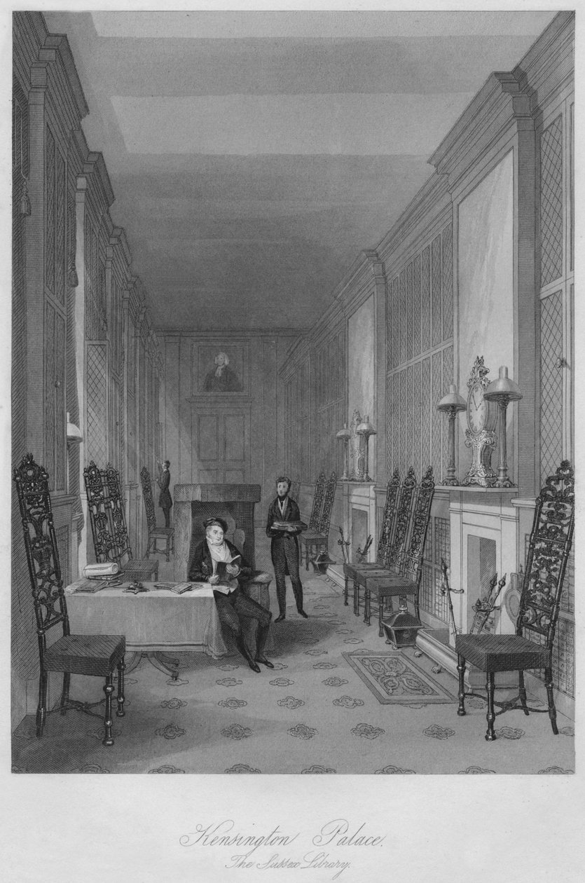 Palazzo di Kensington. La biblioteca del Sussex, c1841 da Henry Melville