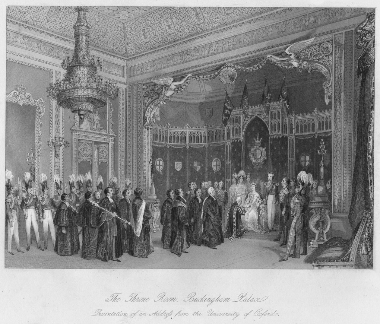 La Sala del Trono, Buckingham Palace. Presentazione di un indirizzo dall
