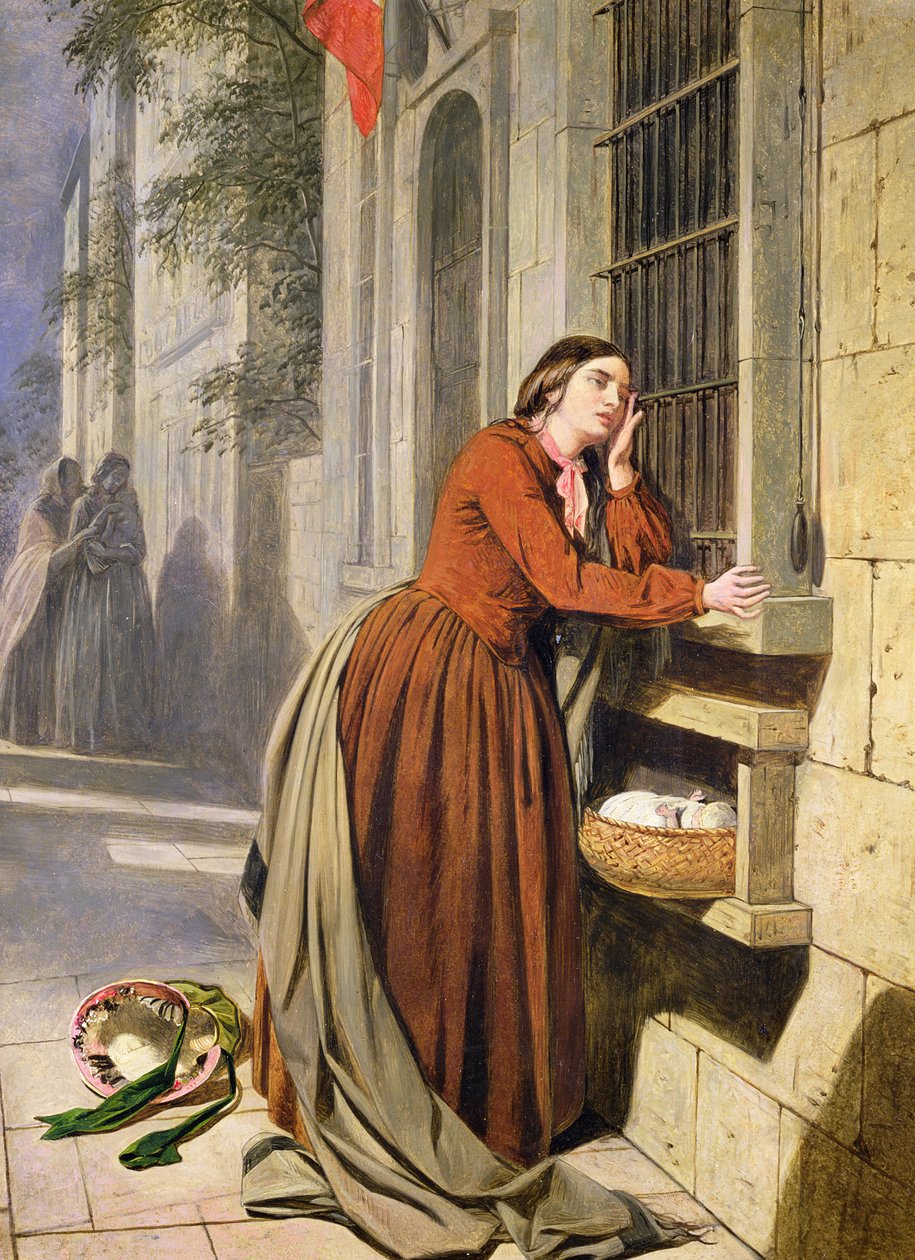 Madre che deposita il suo bambino nell