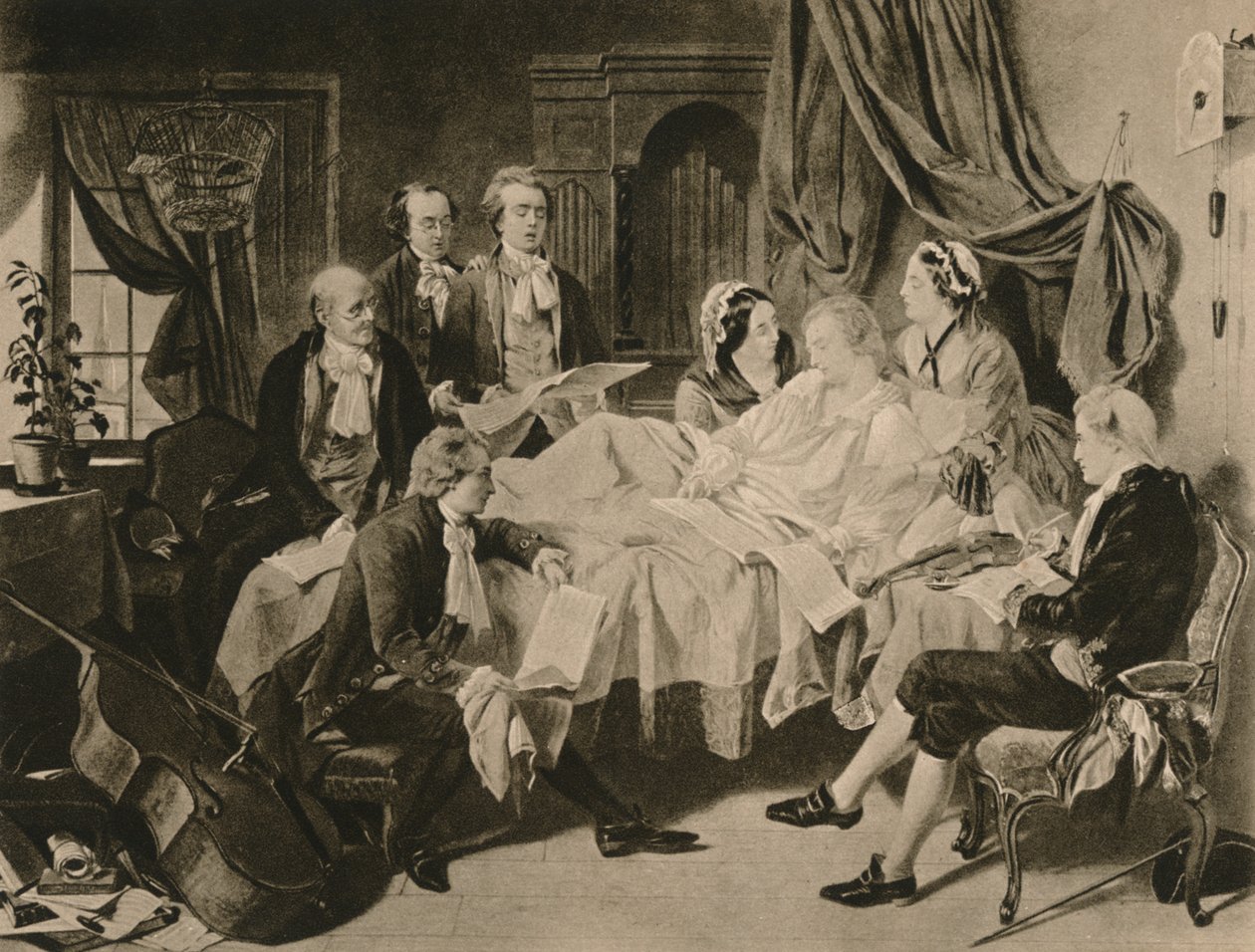 Il letto di morte di Mozart da Henry Nelson O