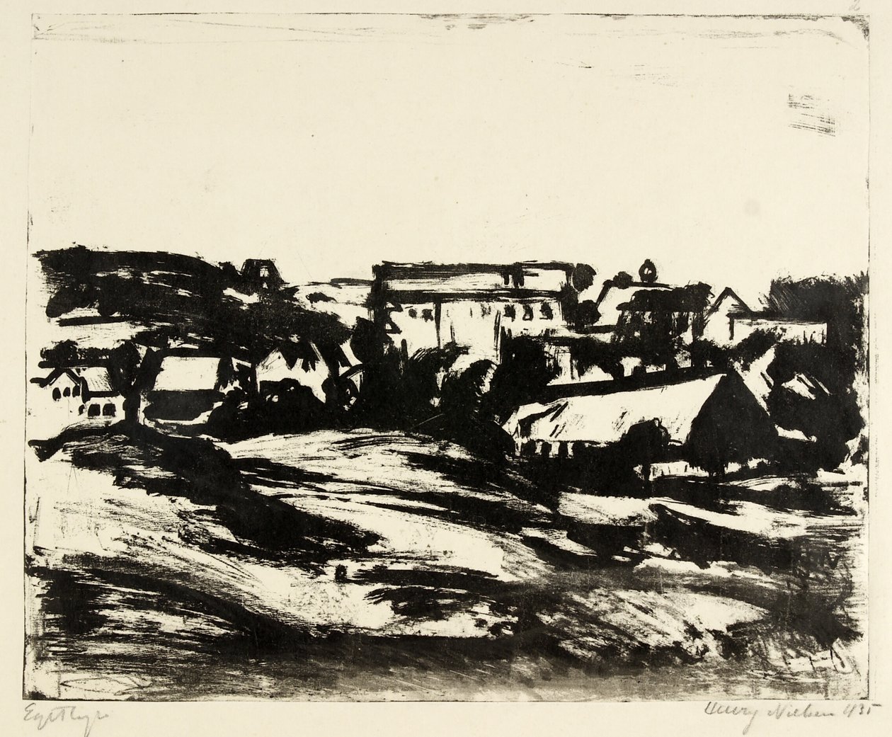 Paesaggio collinare con case da Henry Nielsen