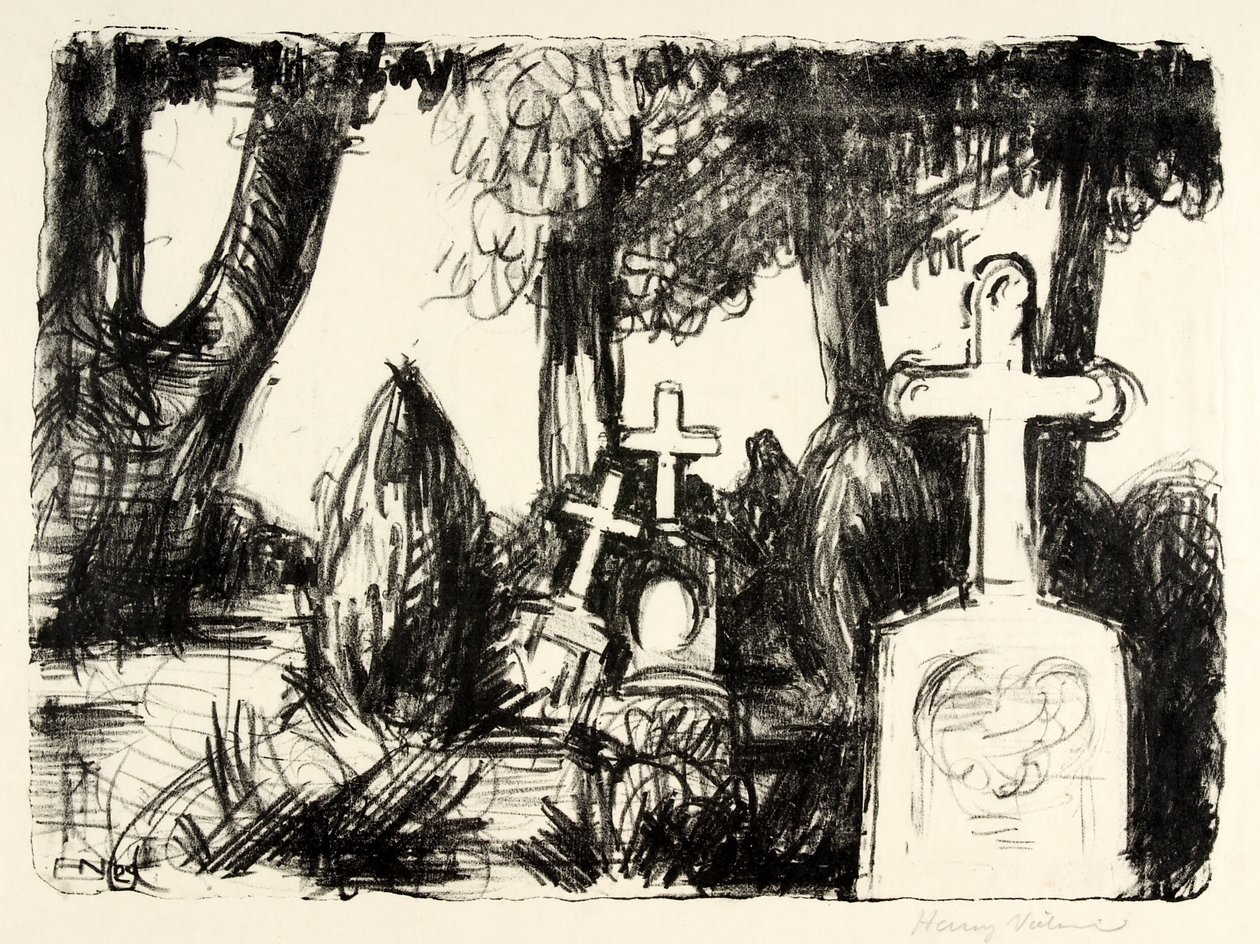 Cimitero con tre tombe da Henry Nielsen