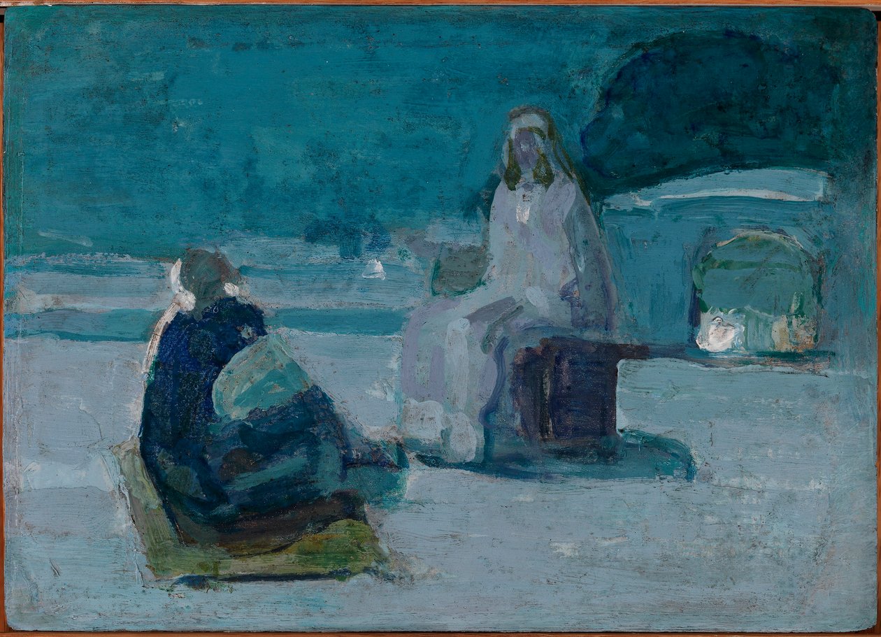Studio per Cristo e Nicodemo su un tetto da Henry Ossawa Tanner