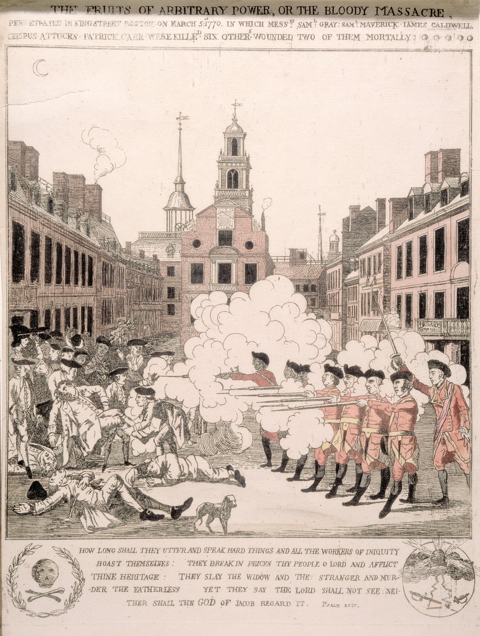 Il massacro di Boston, 5 marzo 1770 da Henry Pelham