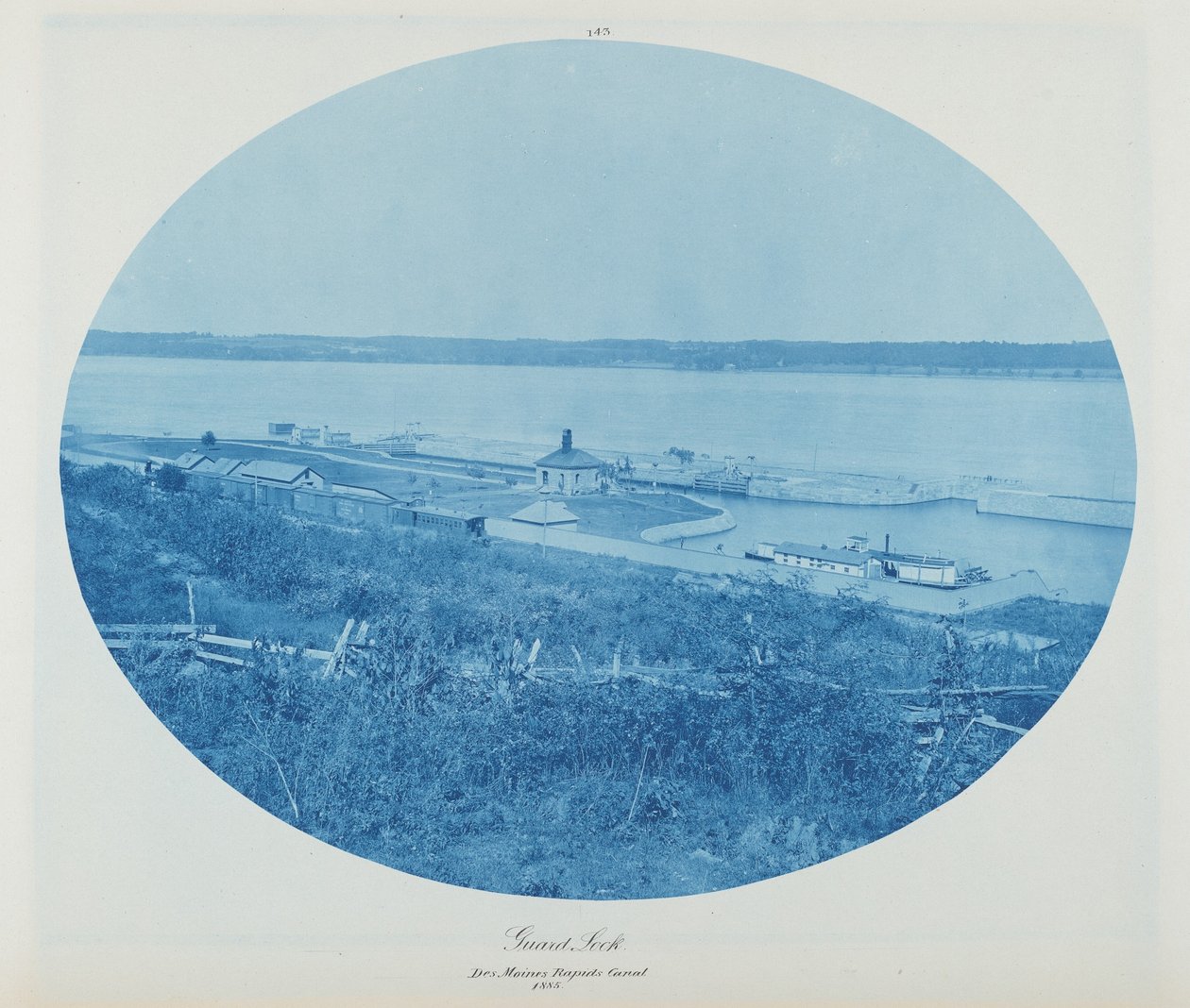 Roccia di guardia, canale di Des Moines Rapids L.W., 1885 (foto) da Henry Peter Bosse
