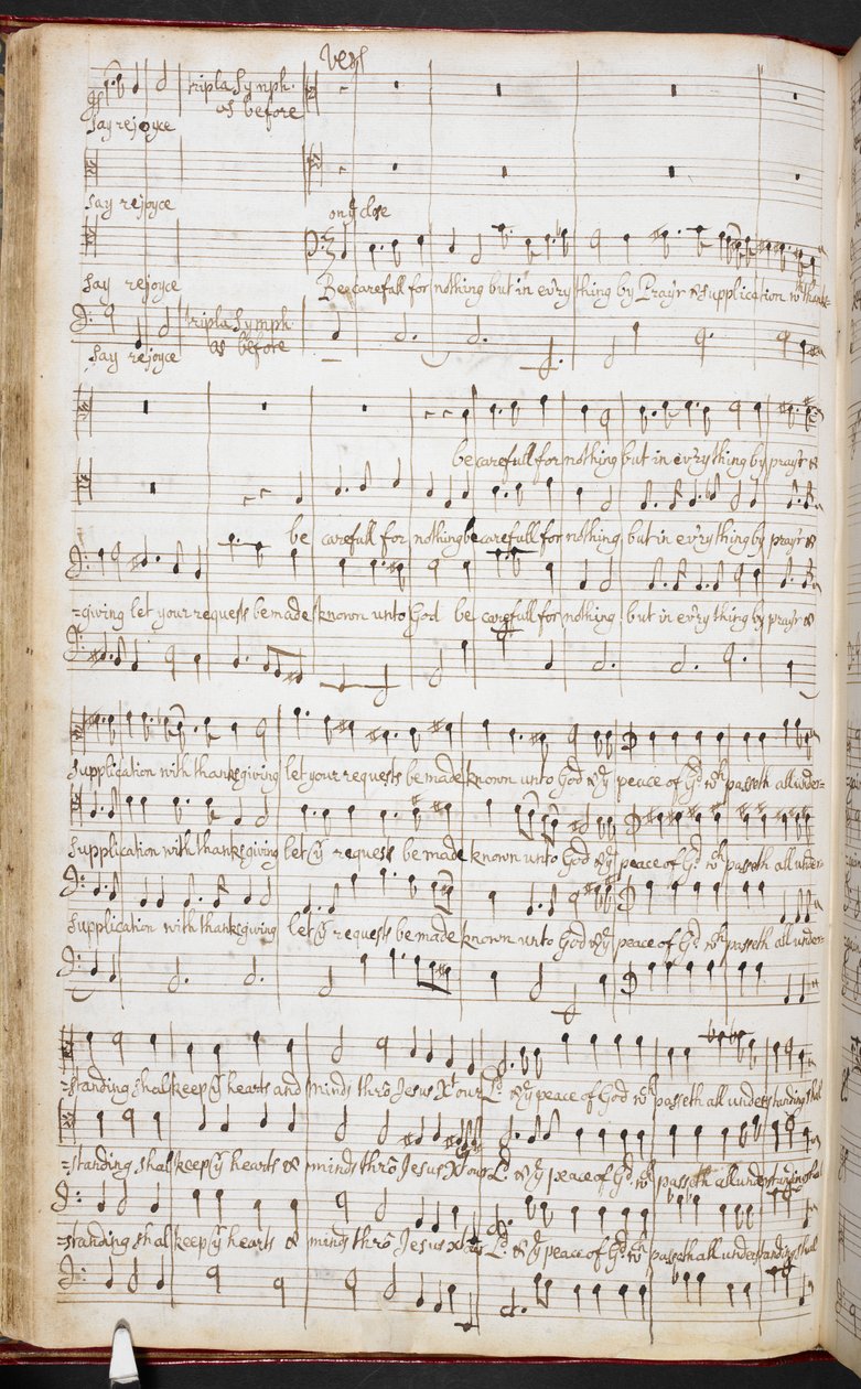 Partitura autografa di Purcell di 