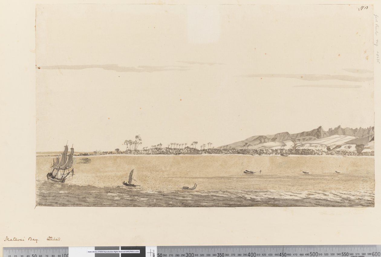 Pagina 13 Baia di Matavai, Otaheite, 1768-75 da Henry Roberts