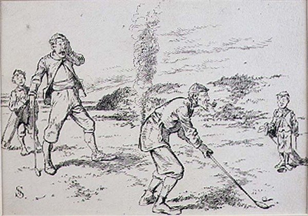 Il golfista distratto, illustrazione da 