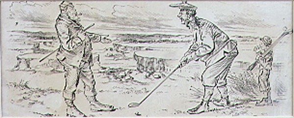 Il golfista esitante, illustrazione da 