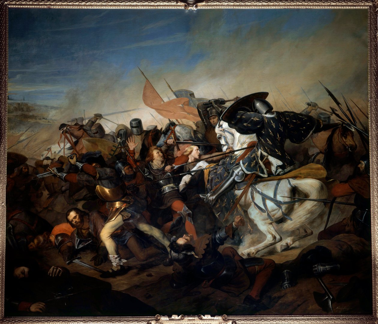 Veduta della battaglia di Kassel del 23/08/1328, vittoria di Filippo VI di Valois sull
