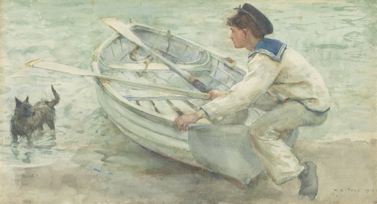 Preparativi per il lancio, 1903 da Henry Scott Tuke
