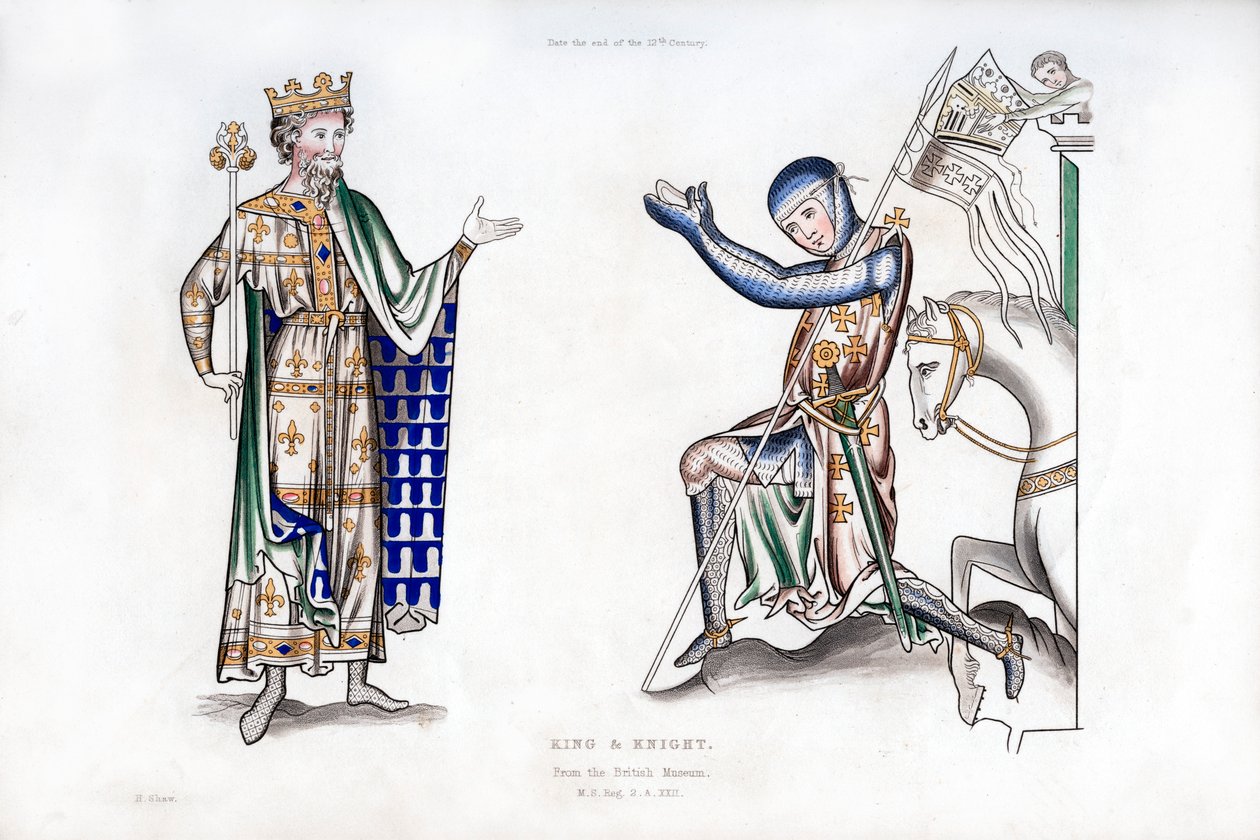 Re e cavaliere, fine XII secolo, 1843 da Henry Shaw
