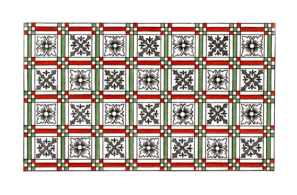 Pavimento ornamentale, XV secolo, 1843 da Henry Shaw
