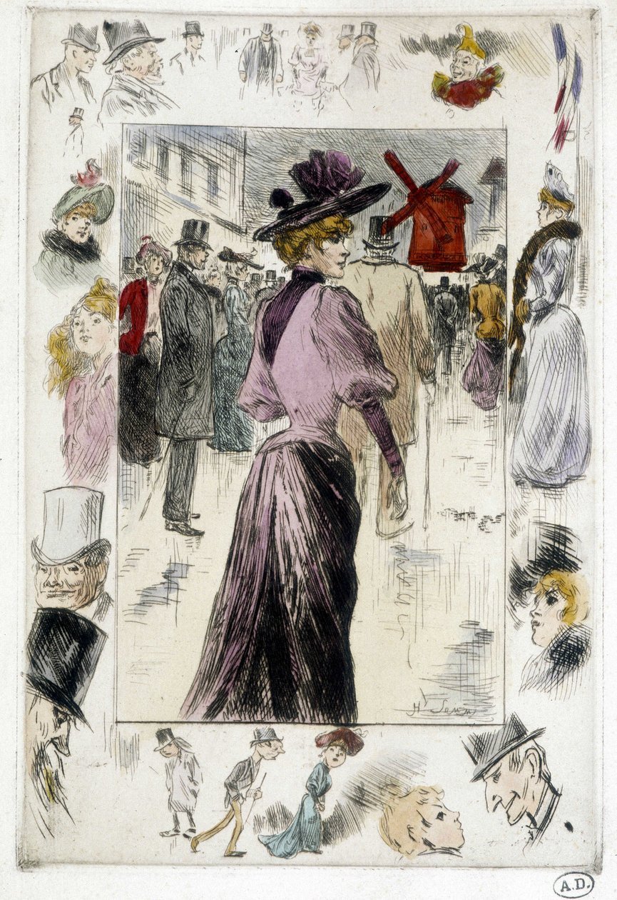 Donna davanti al Moulin Rouge da Henry Somm