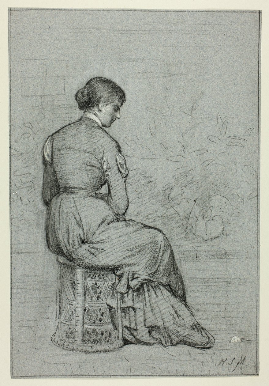 Donna seduta su un tabouret da Henry Stacy Marks