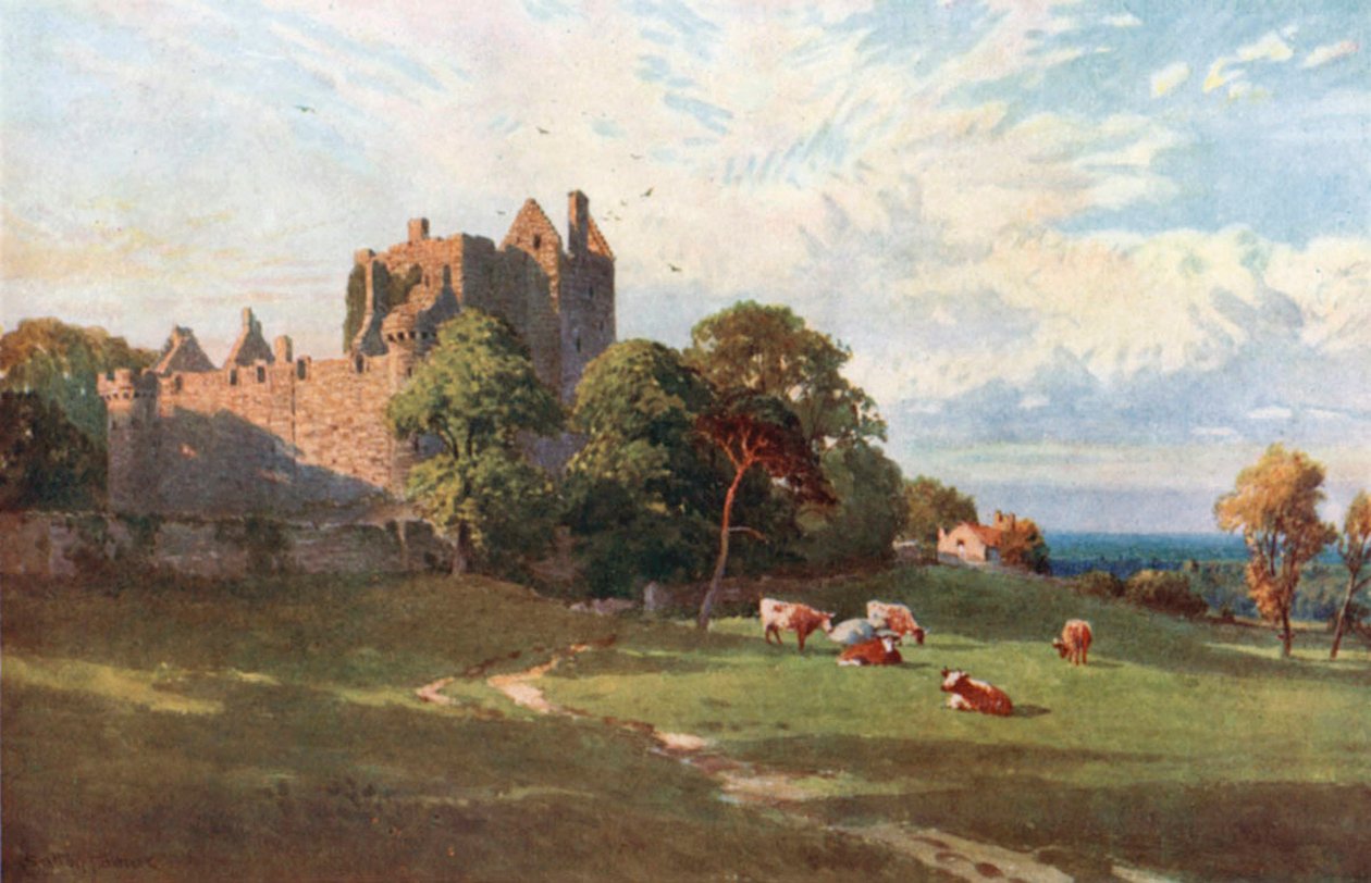 Castello di Craigmillar, vicino a Edimburgo (litografia a colori) da Henry Sutton Palmer