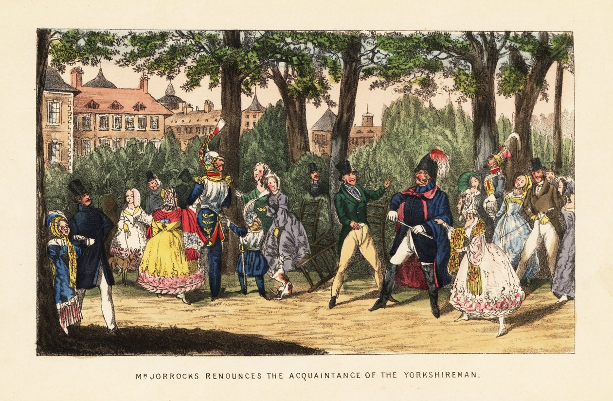 Turisti inglesi che passeggiano nel Giardino delle Tuileries, Parigi da Henry Thomas (after) Alken