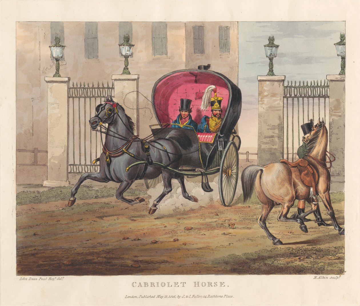 Cavalli [serie di sei]: 6. cavallo da cabriolet da Henry Thomas Alken