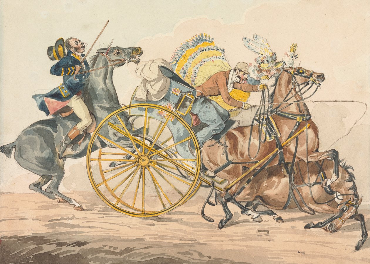 "Scoperte sportive, ovvero le tribolazioni della guida": ...Si scopre un nuovo modo per far entrare la propria carrozza in uno spazio ristretto da Henry Thomas Alken