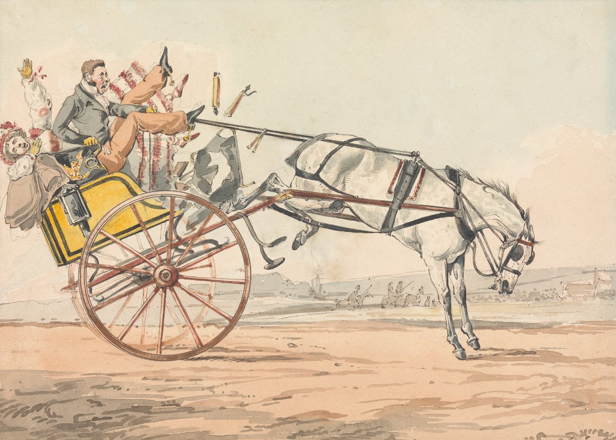«Scoperte sportive, ovvero le miserie del guidare...» Scoprite che le redini sono sotto la sua coda da Henry Thomas Alken