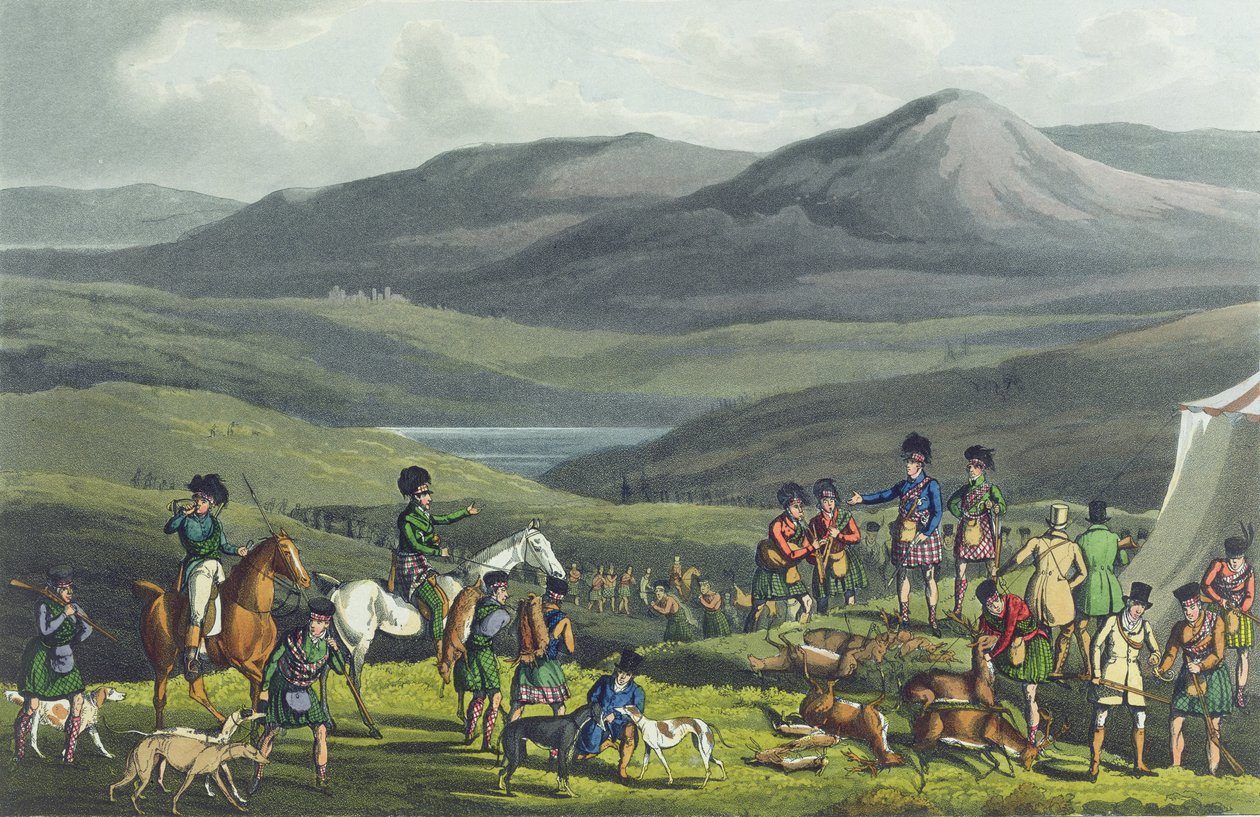 Incontro sportivo nelle Highlands, inciso da I. Clark, pubblicato da Thomas McLean, 1820 da Henry Thomas Alken