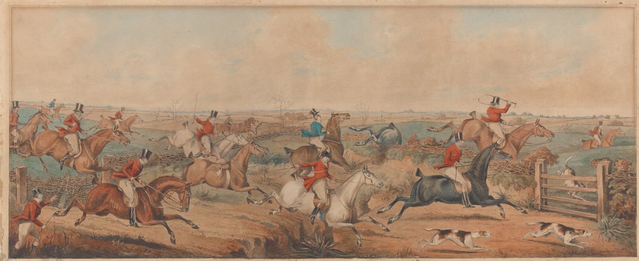 La caccia nel Leicestershire: una lotta per la partenza da Henry Thomas Alken