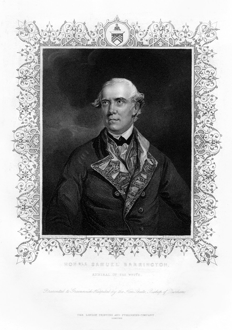 Samuel Barrington, ammiraglio britannico, XIX secolo da Henry Thomas Ryall