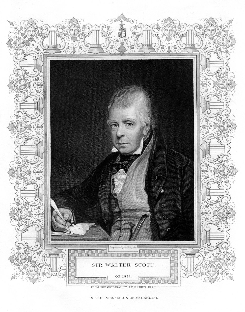 Sir Walter Scott, 1° Barone, prolifico romanziere e poeta storico scozzese, XIX secolo da Henry Thomas Ryall
