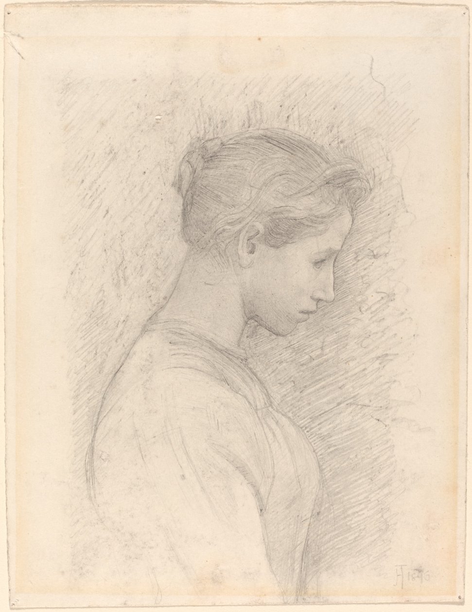 Una giovane donna di profilo da Henry Tonks
