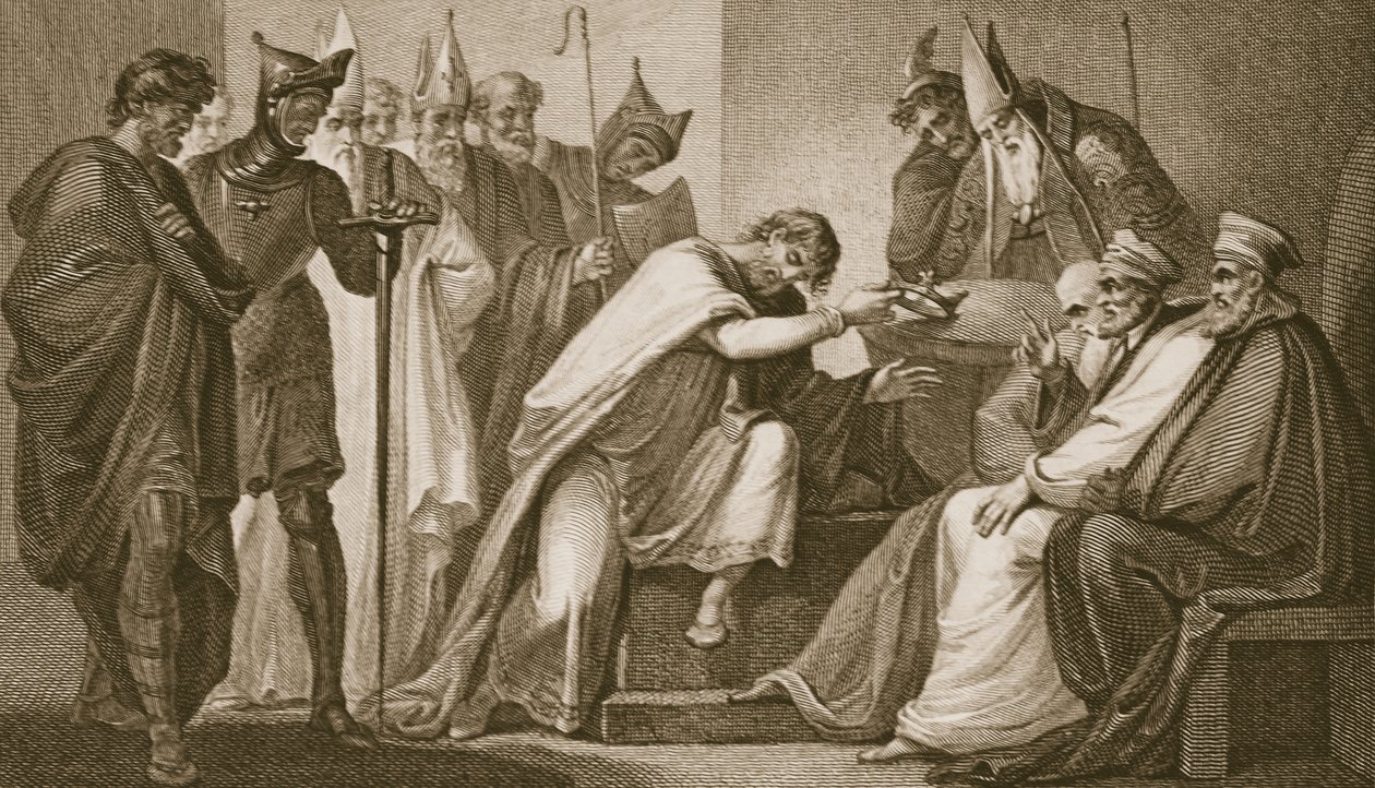 Edoardo II che rinuncia alla corona, inciso da Schiavonelli, illustrazione da 