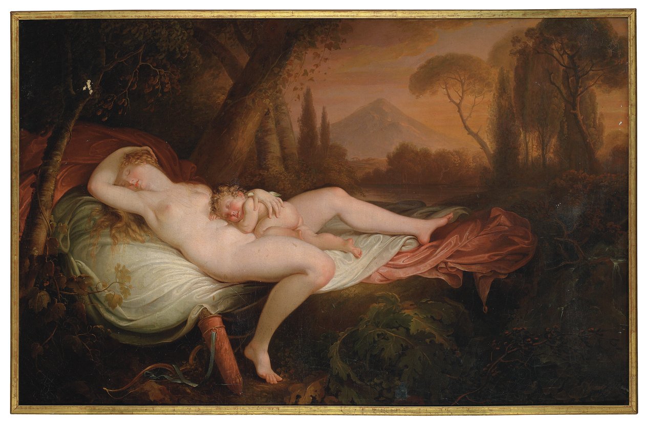 Venere e Cupido in un paesaggio boscoso da Henry Tresham