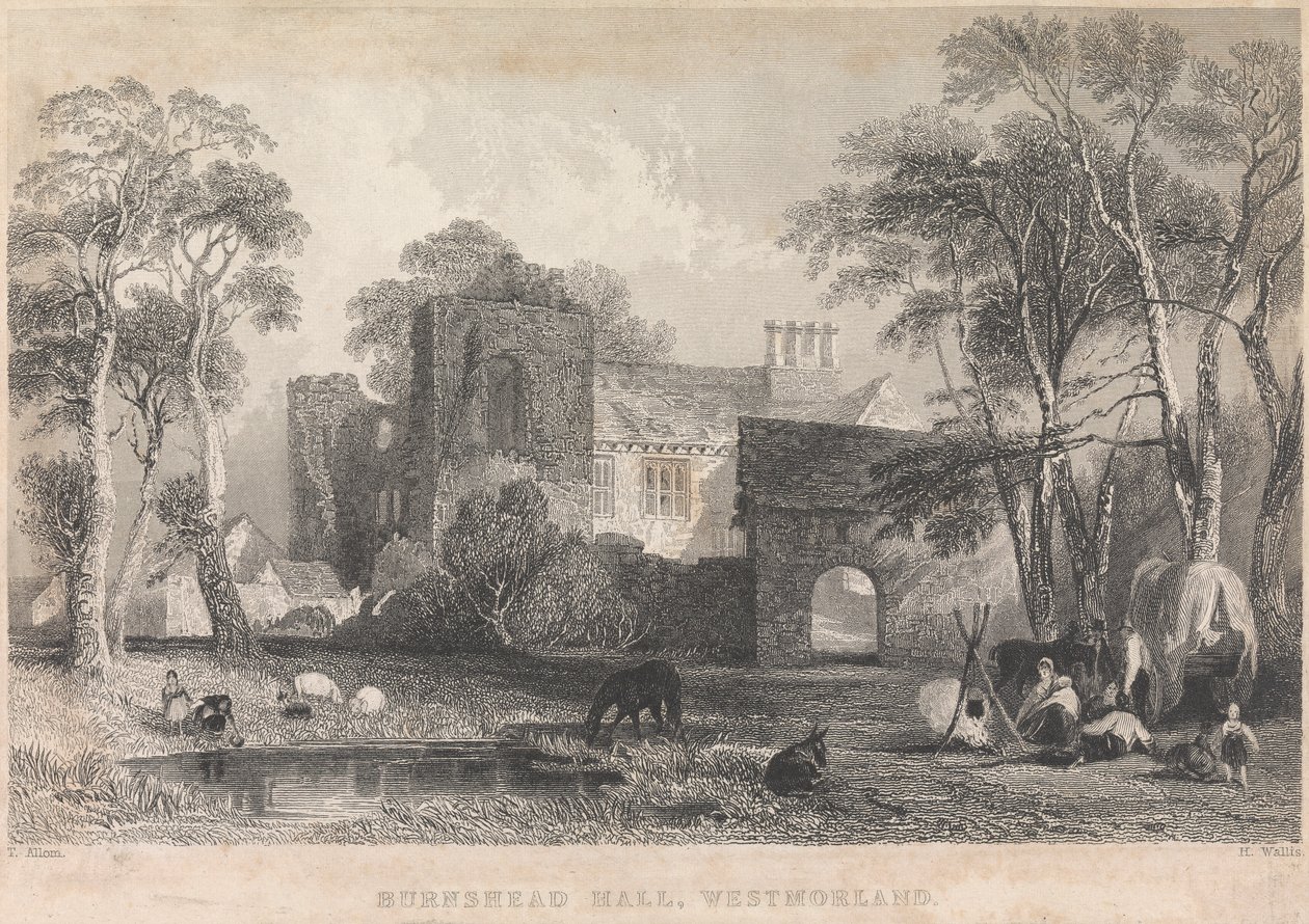 Burnshead Hall, Westmorland; pagina 45 (Volume Uno) da Henry Wallis