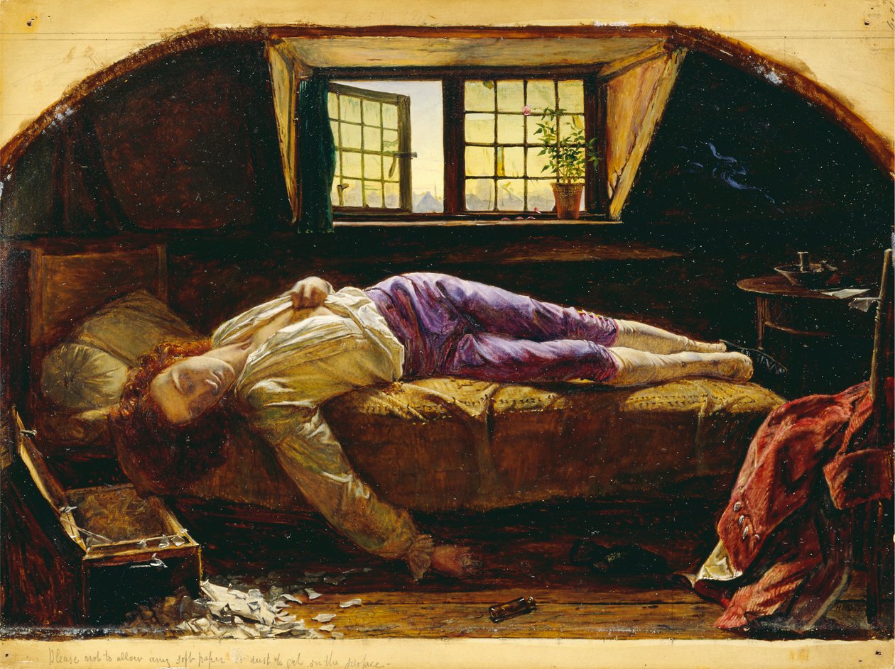 La morte di Chatterton da Henry Wallis