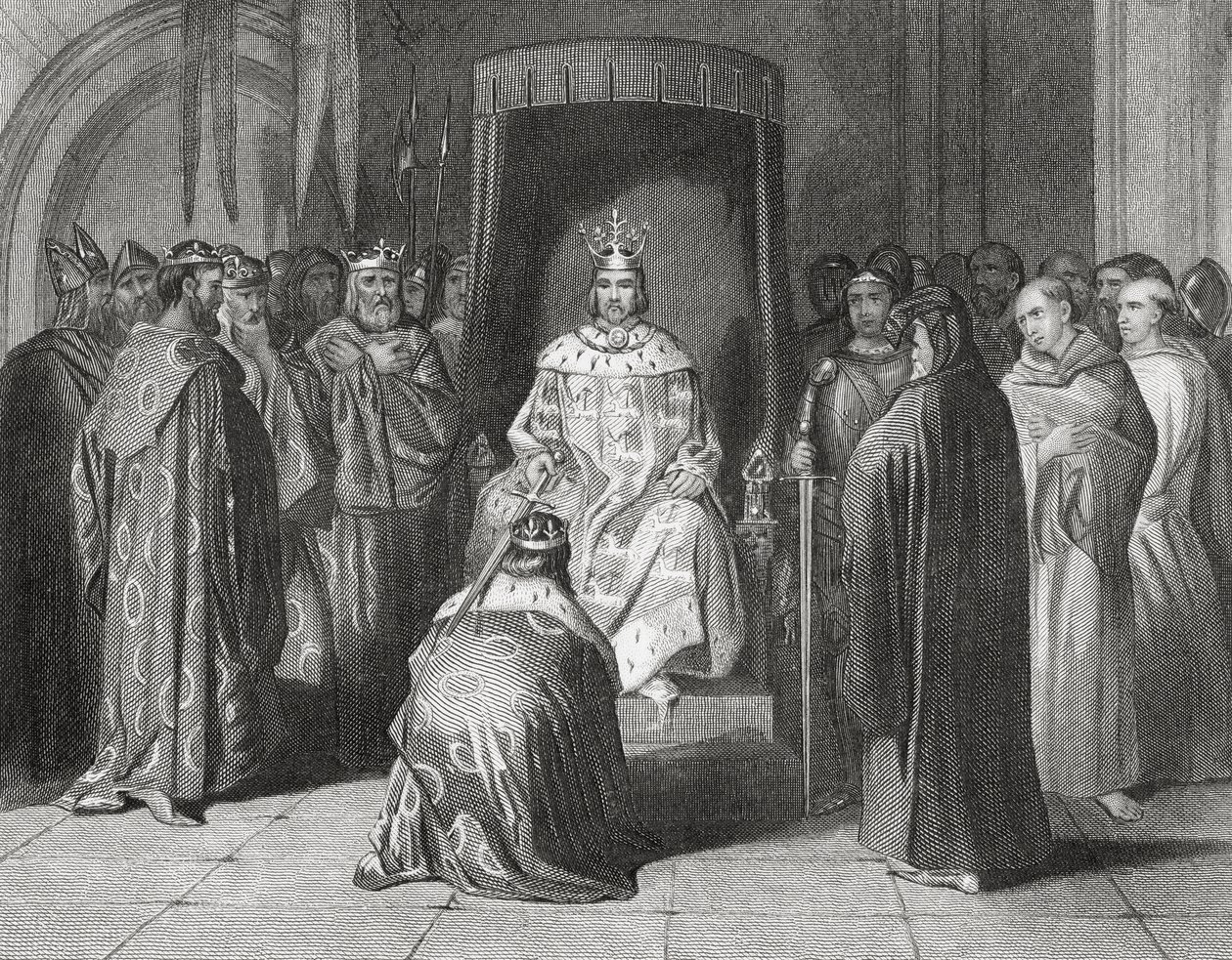 Re Riccardo II che nomina cavalieri i re di Connaught, Ulster, Thomond e Leinster nel 1394, 