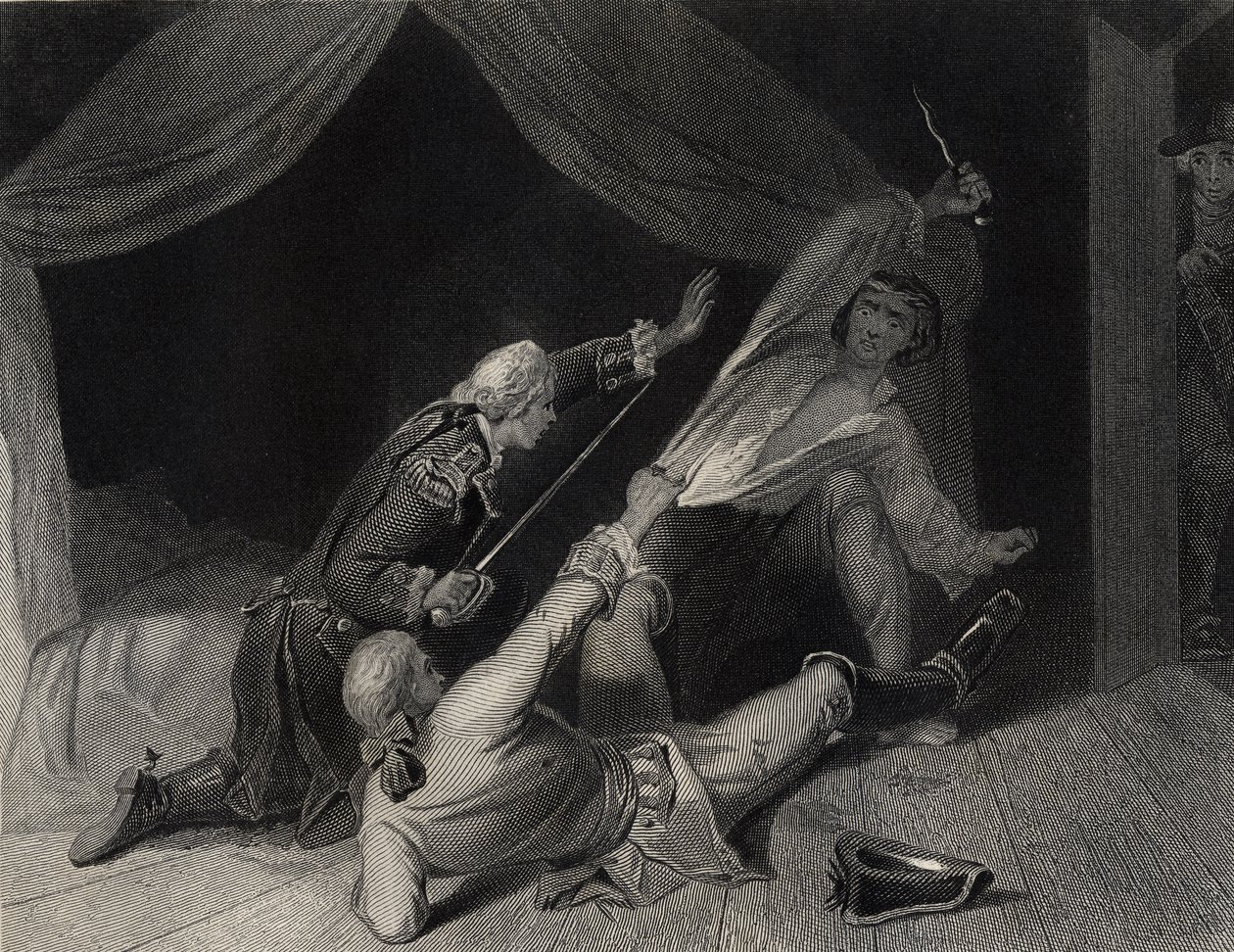La cattura di Lord Edward Fitzgerald per alto tradimento, inciso da J. Rogers da Henry Warren
