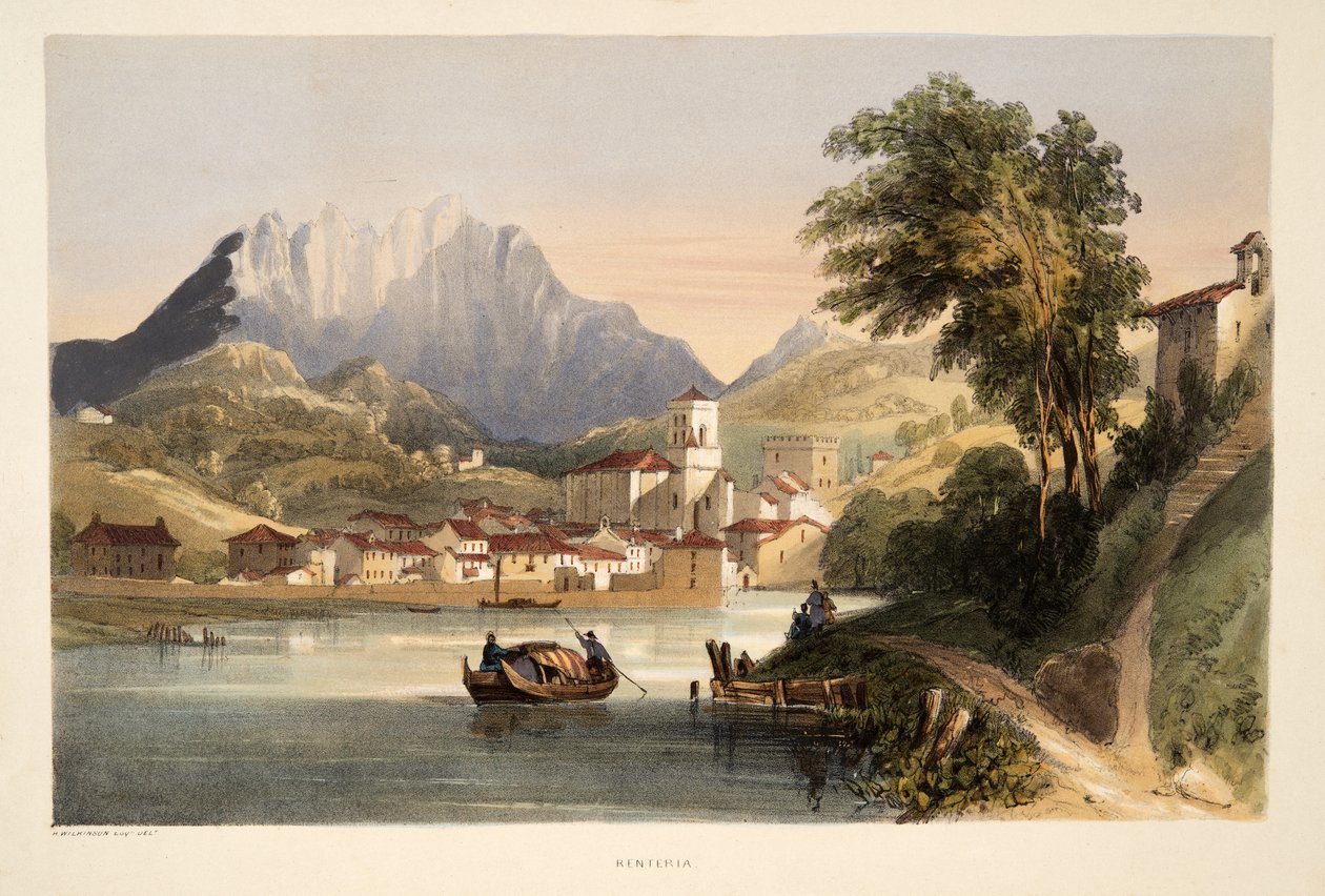Renteria, da Schizzi di paesaggi nelle province basche della Spagna, con una selezione di musica nazionale, pub. 1838 da Henry Wilkinson