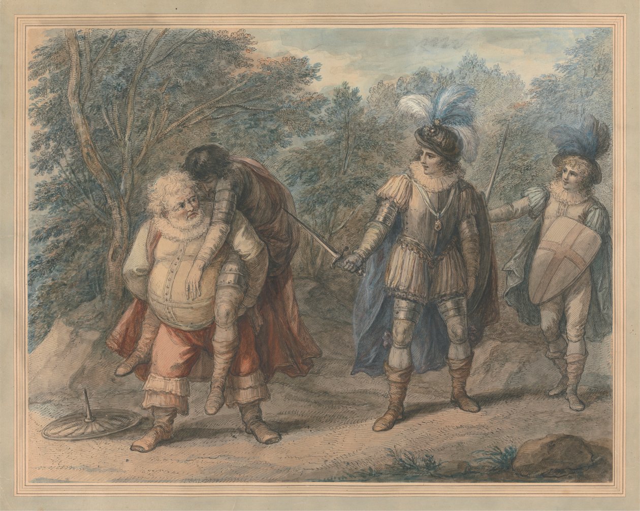 Falstaff che porta il morto Hotspur da Henry William Bunbury