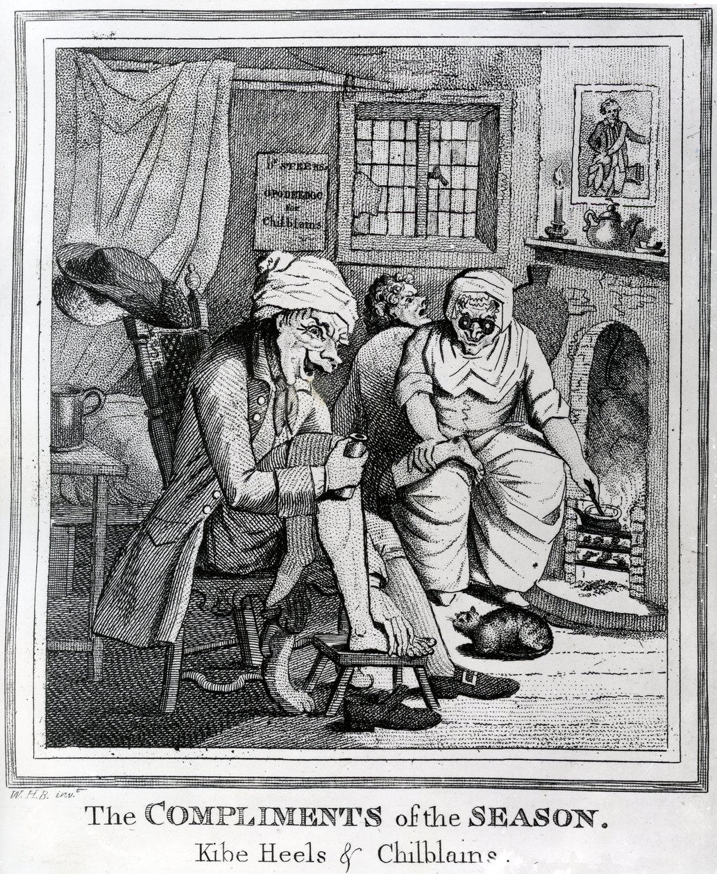 I complimenti della stagione, Kibe Heels e Chillblains, c.1785 da Henry William Bunbury