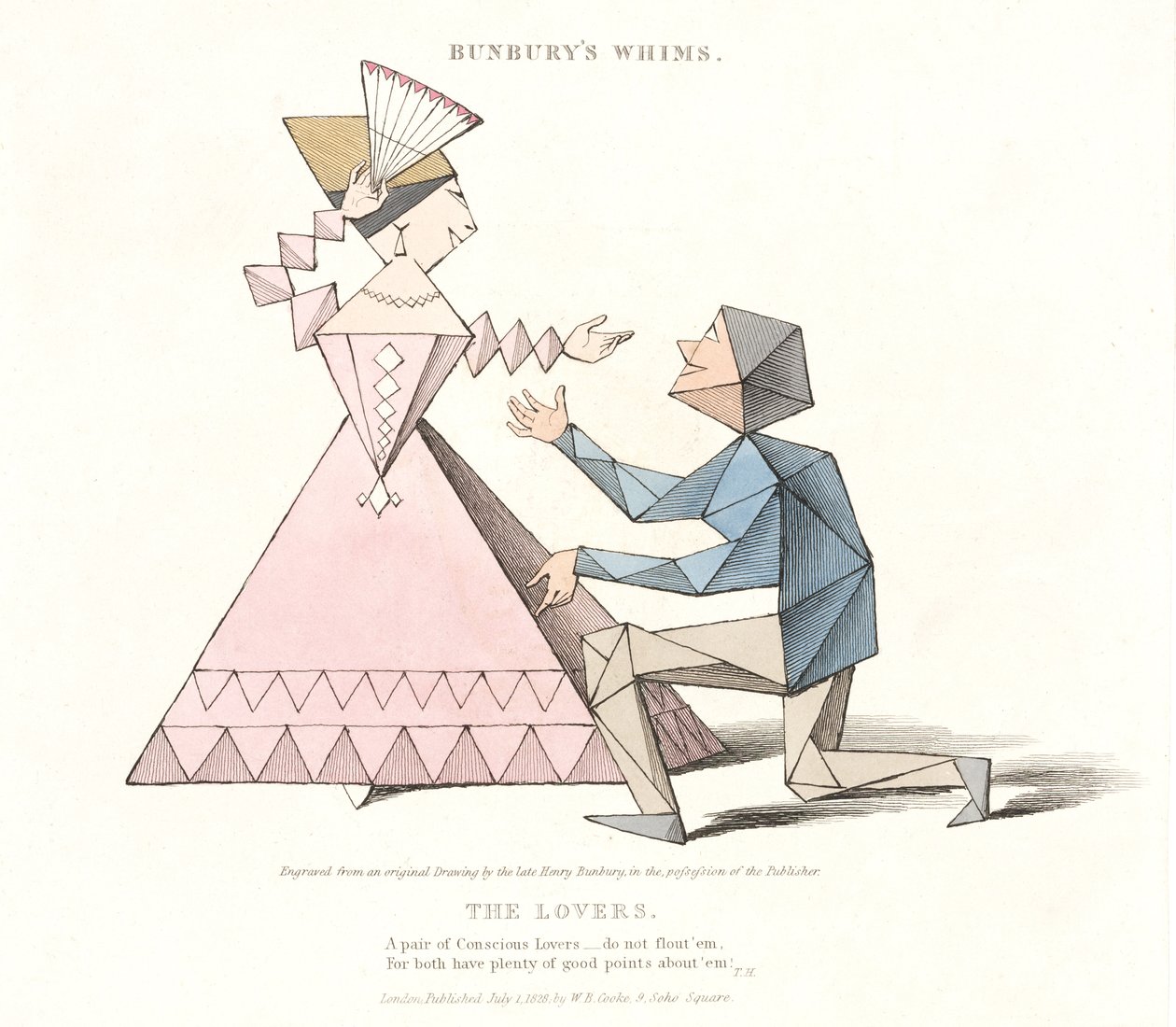 Gli Amanti, da Bunburys Whims, 1828 da Henry William after Bunbury