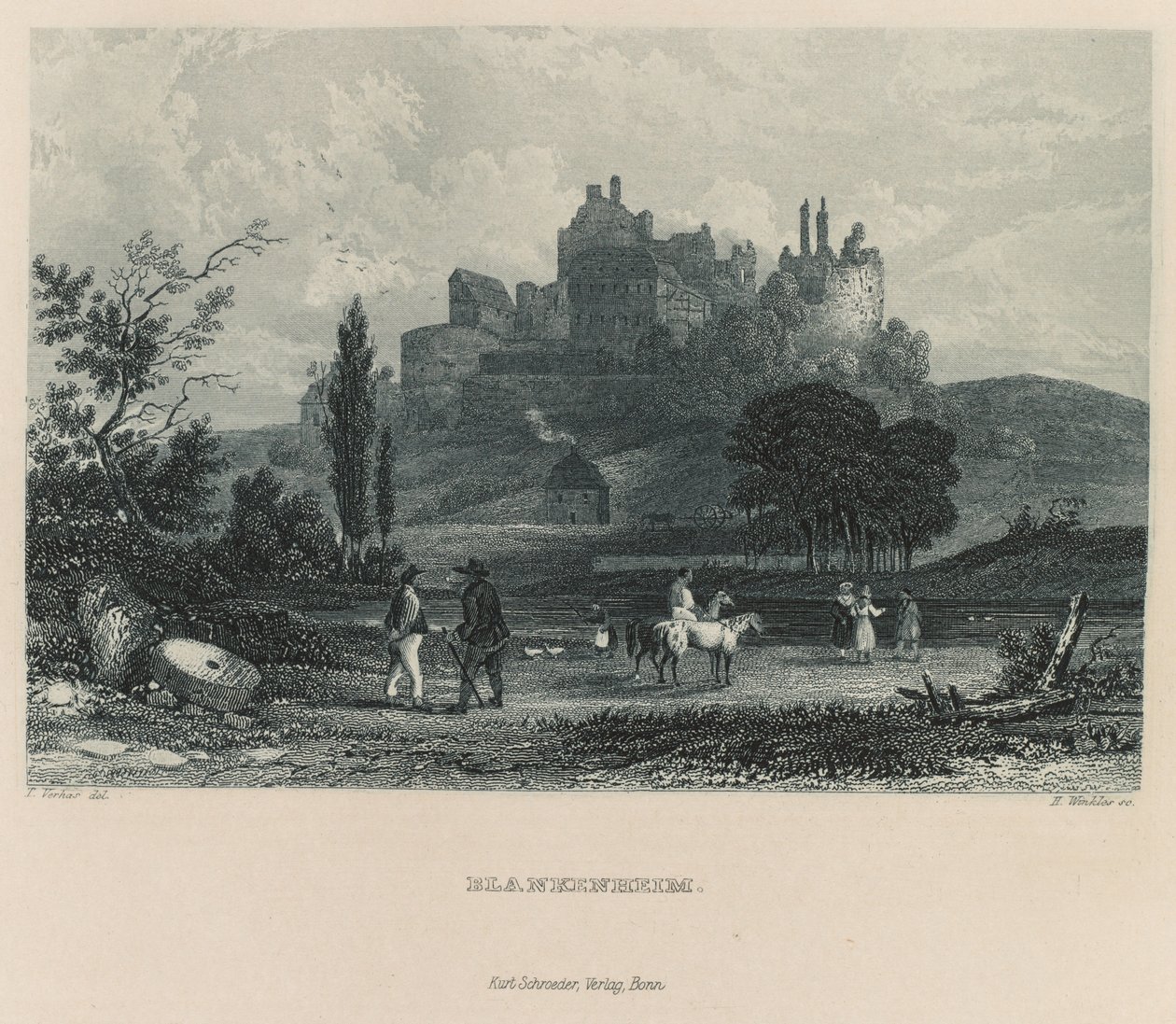 Das Malerische und Romantische Rheinland: Blankenheim, 1928 da Henry Winkles