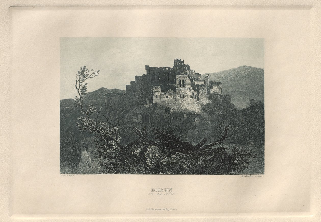 Das Malerische und Romantische Rheinland: Dhaun an der Nahe, 1928 da Henry Winkles
