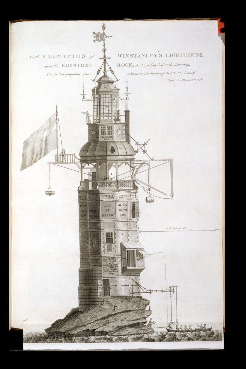 Faro di Edystone inciso da Henry Roberts, 1762 da Henry Winstanley