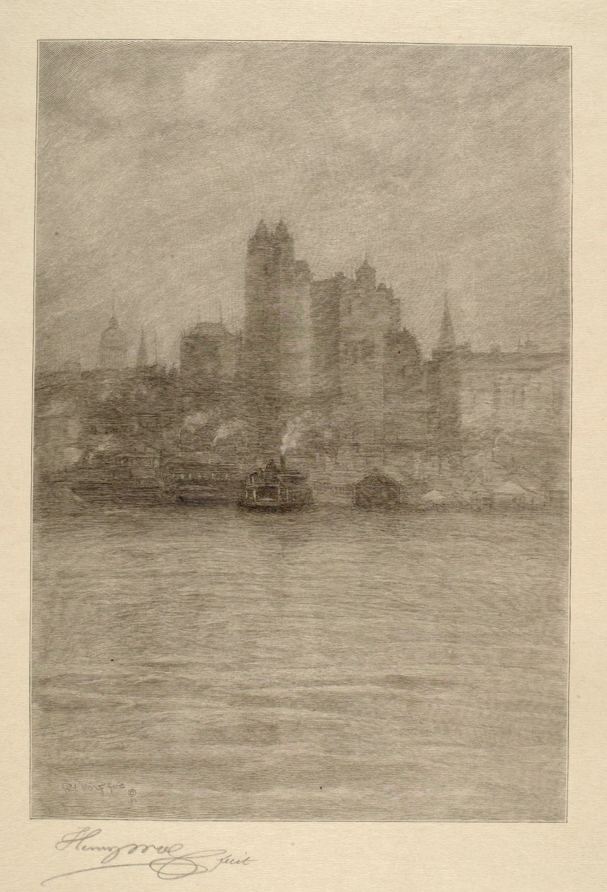 New York bassa nella nebbia da Henry Wolf