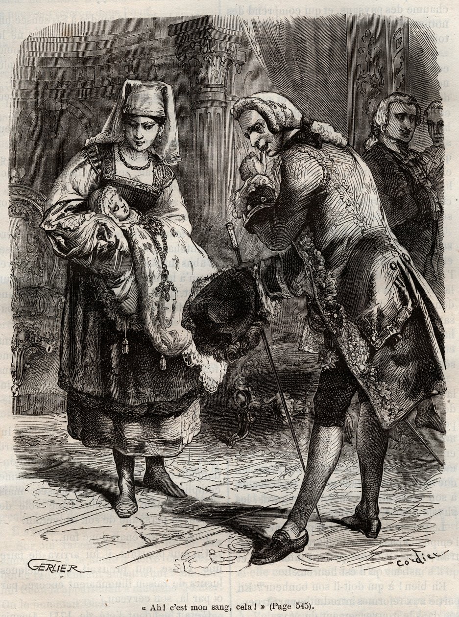 La nascita di Louise Auguste, Duchessa di Augustenborg (incisione) da Henry de Kock