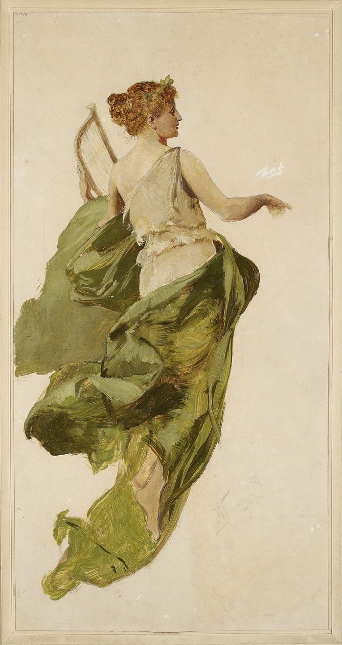 Allegoria della musica, schizzo per il progetto del sipario del Teatro Słowacki di Cracovia da Henryk Siemiradzki