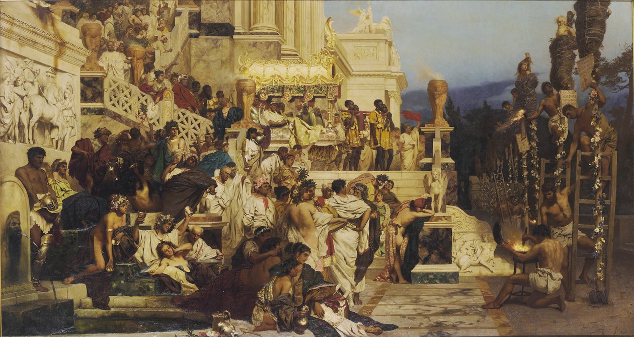 Luce guida del cristianesimo. Le torce di Nerone, 1882 da Henryk Siemiradzki